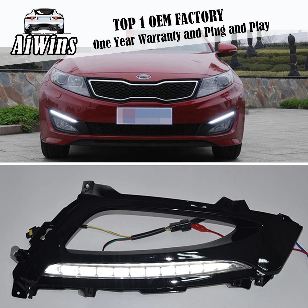 Aiwins светодиодный DRL Для KIA Optima K5 2011 2012 2013 2014 дневные ходовые огни противотуманная