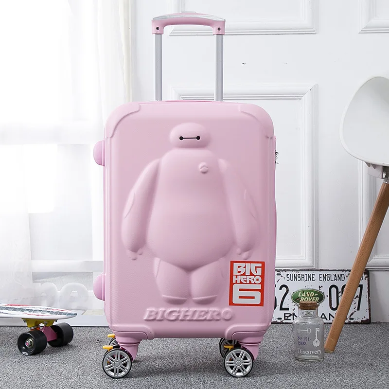 BayMax, детский Багаж, 20/24 дюймов, мультяшный чехол на колесиках, 3D, детский Багаж, дорожный Багаж, чехол на колесиках - Цвет: 24 inch
