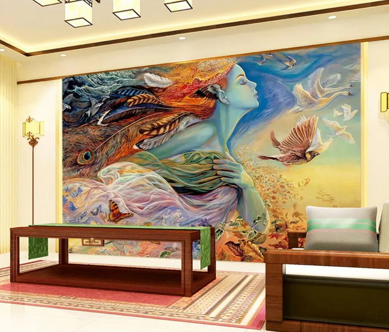 Настенная 3d картина на заказ красивая маслом обои для спальни гостиницы кофейни