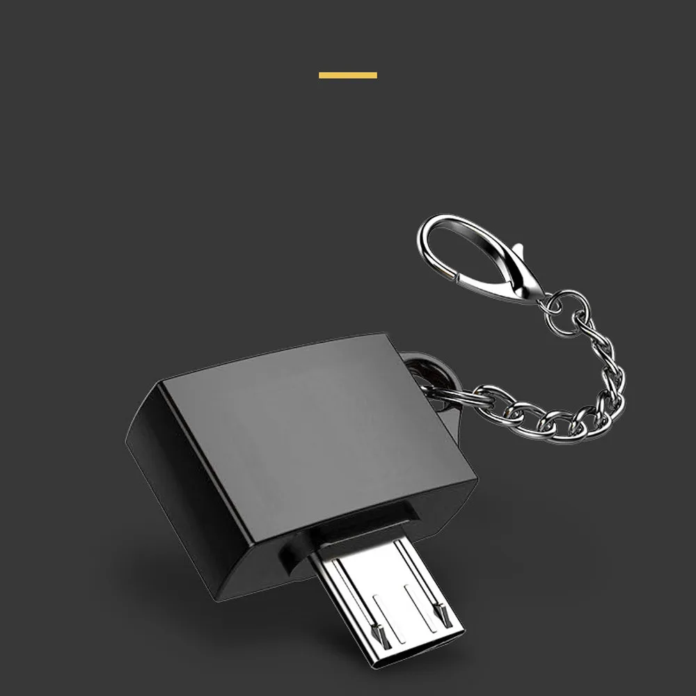 Новинка, лучшая, Металлический Micro USB Мужской к USB 2,0 A Женский Адаптер конвертера OTG с брелоком,, Прямая поставка