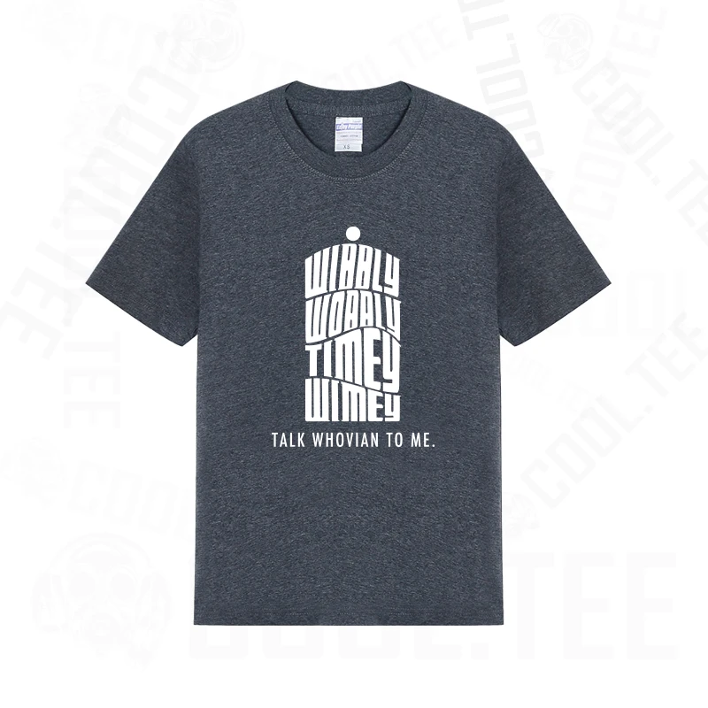 Tardis Wibbly Wobbly Timey Wimey Talk Whovian to me man boy o-neck cotton short-sleeve T-shirt | Мужская одежда