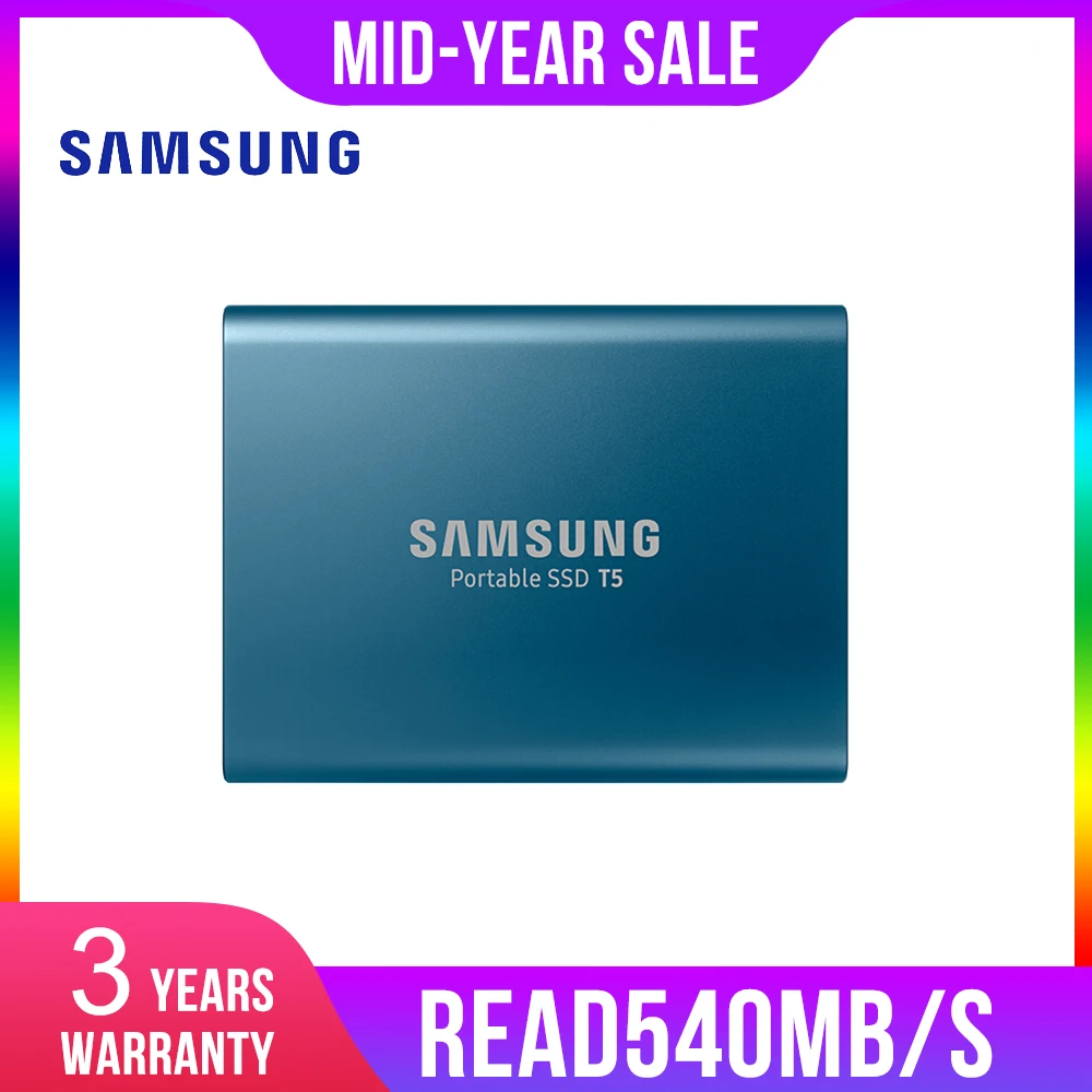 Samsung портативный SSD T5 250 ГБ 500 1 ТБ 2 внешний твердотельный HD Жесткий диск 5 &quotUSB 3 Gen2