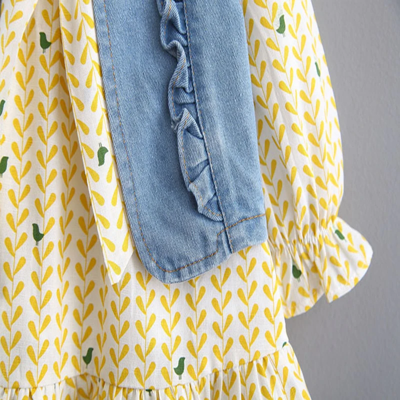 Милый комплект для маленьких детей новинка 2020 года Корейская одежда с бантом и