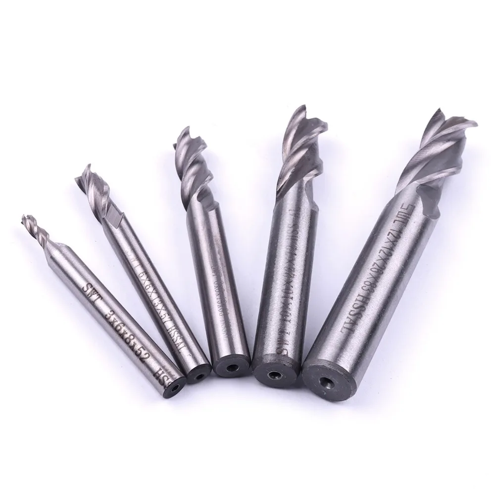 Горячая продажа 1 шт. 3 флейты прямой хвостовик фреза Супер жесткий HSS AL Серебряный