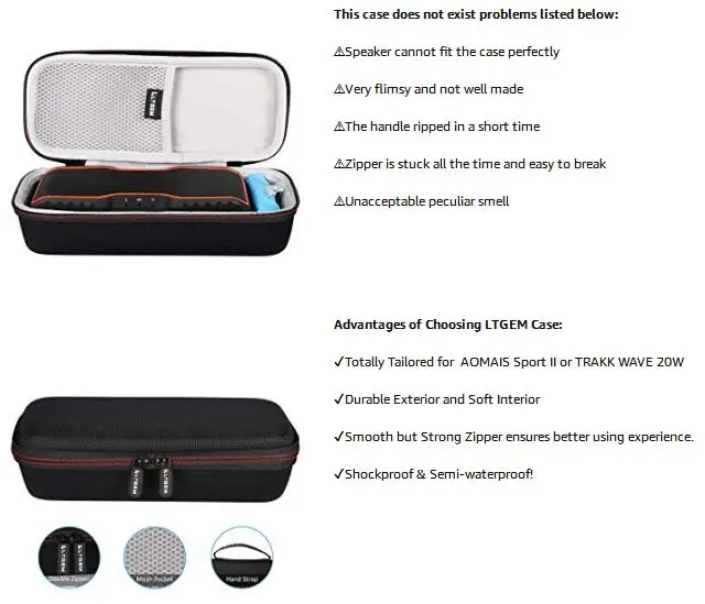 LTGEM чехол для AOMAIS Sport II или AOMAIS Sport II+ Водонепроницаемый IPX7 Портативный Bluetooth Динамик-черный