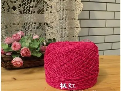 TPRPYN 250 г = 1 шт. ручной крючок для стола, коврик для стола, нить для вязания крючком, салфетка, пряжа, сделай сам, скатерть, подстаканник, тканая кружевная нить 1 мм - Цвет: 6 peach
