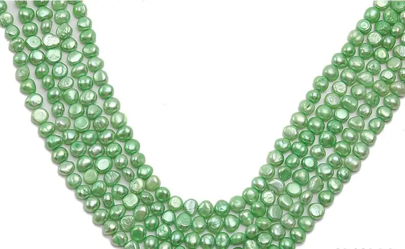 

Genuine AAA Natural Pearl 9mm green baroque freshwater pearl loose beads DIY gift one strands Hole Approx 1mm