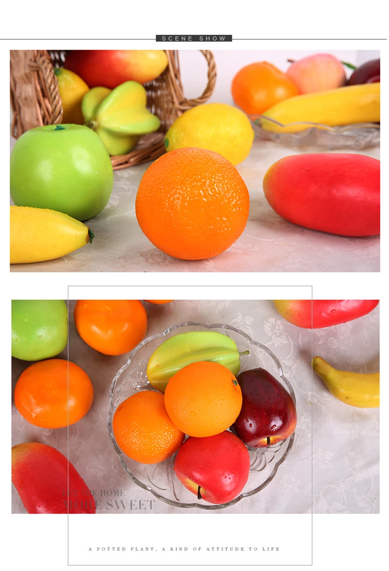 Erxiaobao High Quality Artificial Fruits Pineapple Pitaya Plastic Fake Fruit Home Indoor Decor Party Kitchen Decoration Toys