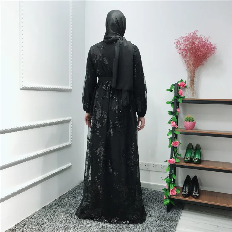 Роскошные мусульманские кружевные вышитые бронзовые abaya Полные платья кардиган KimonoLong халаты Jubah Ближний Восток Eid Рамадан исламский