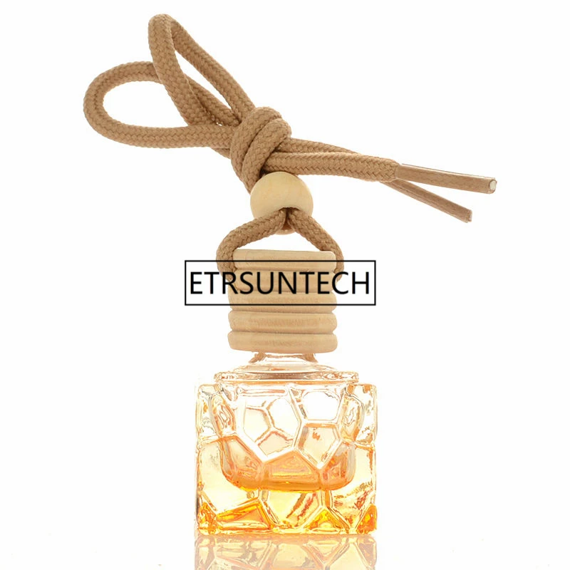 8ML Square Glass Hang Pendant Refillable Perfume Bottle Colored Car Scent Container F1307 | Красота и здоровье