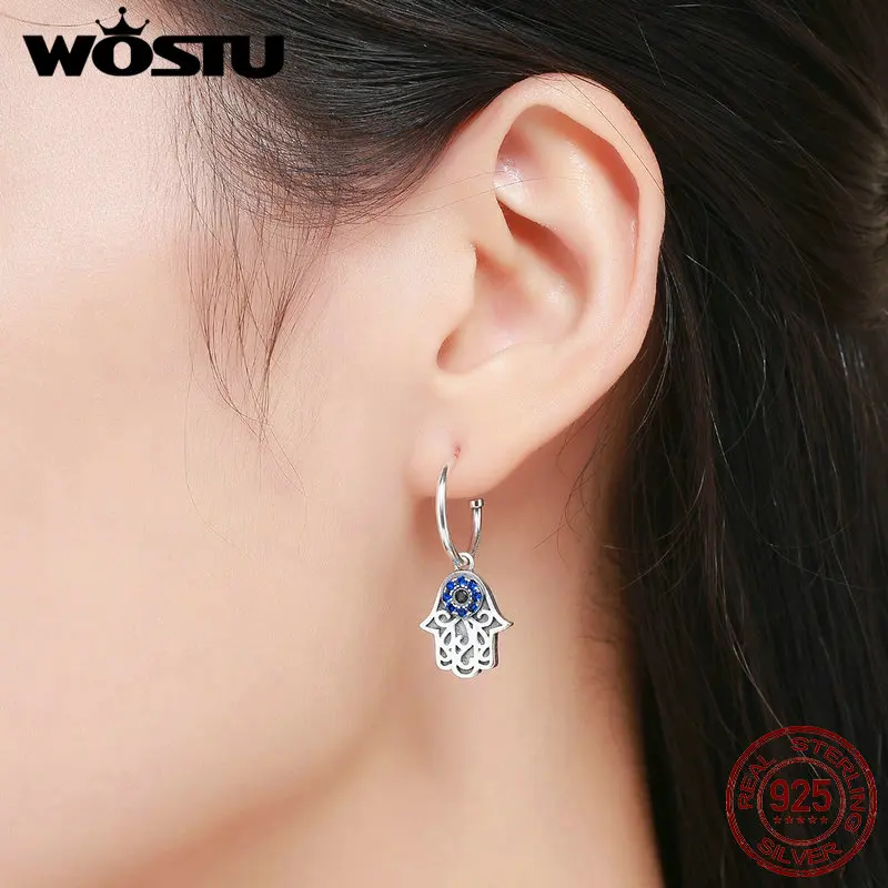 WOSTU подлинные серьги-гвоздики из серебра 925 пробы для женщин, ювелирные изделия из стерлингового серебра CQE244