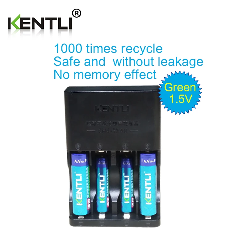 Смарт зарядное устройство KENTLI 4 шт. 1 5 В aa aaa 3000/1180mWh литий ионный аккумулятор +