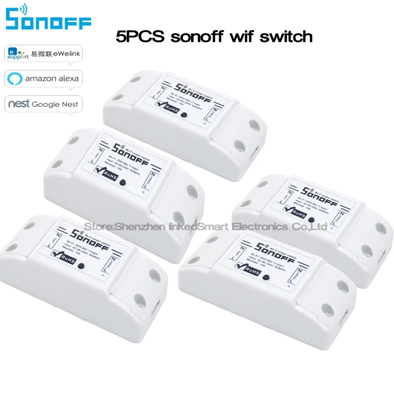 Sonoff базовое беспроводное умное дистанционное управление 5 шт. переключатель wifi