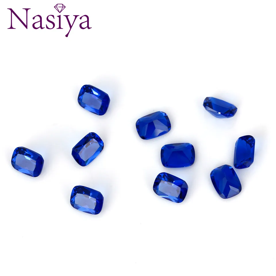 NASIYA 6*8 мм-10 шт свободные драгоценные камни создан нано-сапфир Изумрудный