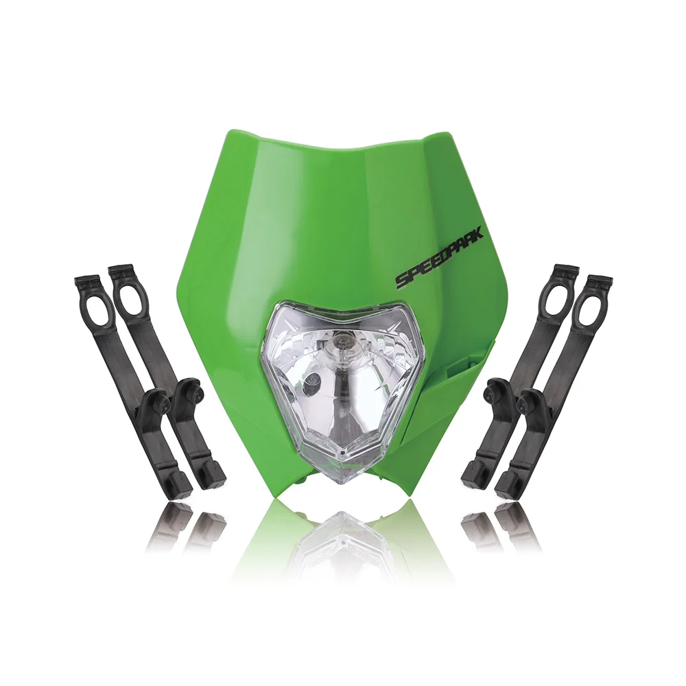 green 4 color Motorcycle Dirt Bike Motocross Supermoto Universal Headlight Fairing KTM SX EXC - Цвет: green