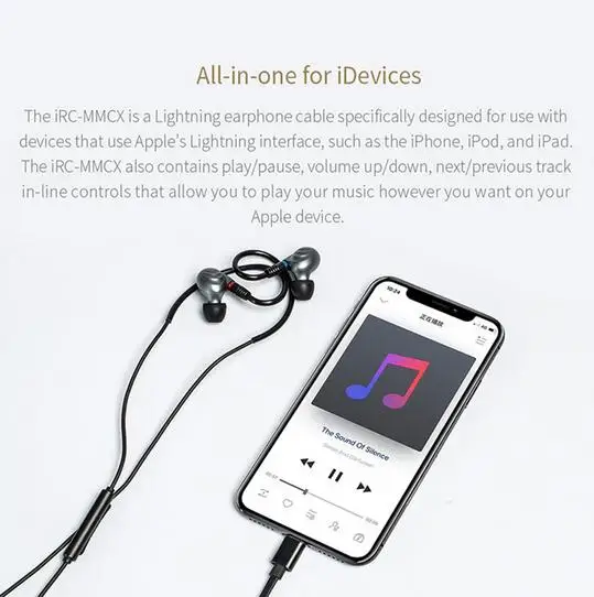 FiiO iRC MMCX кабель для наушников с микрофоном iPhone se/5S/6/7/8/x все в одном устройств