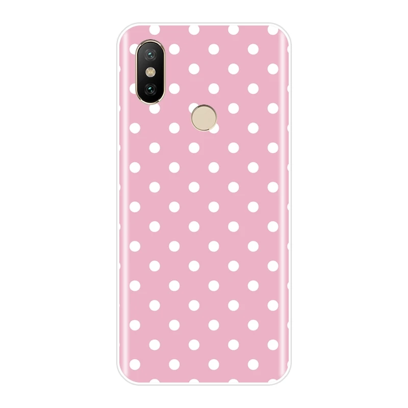 Задняя крышка для Xiaomi Mi A1 A2 Lite 8 SE Mi5 Mi6 Mi8 мягкий чехол телефона в горошек с сердцем