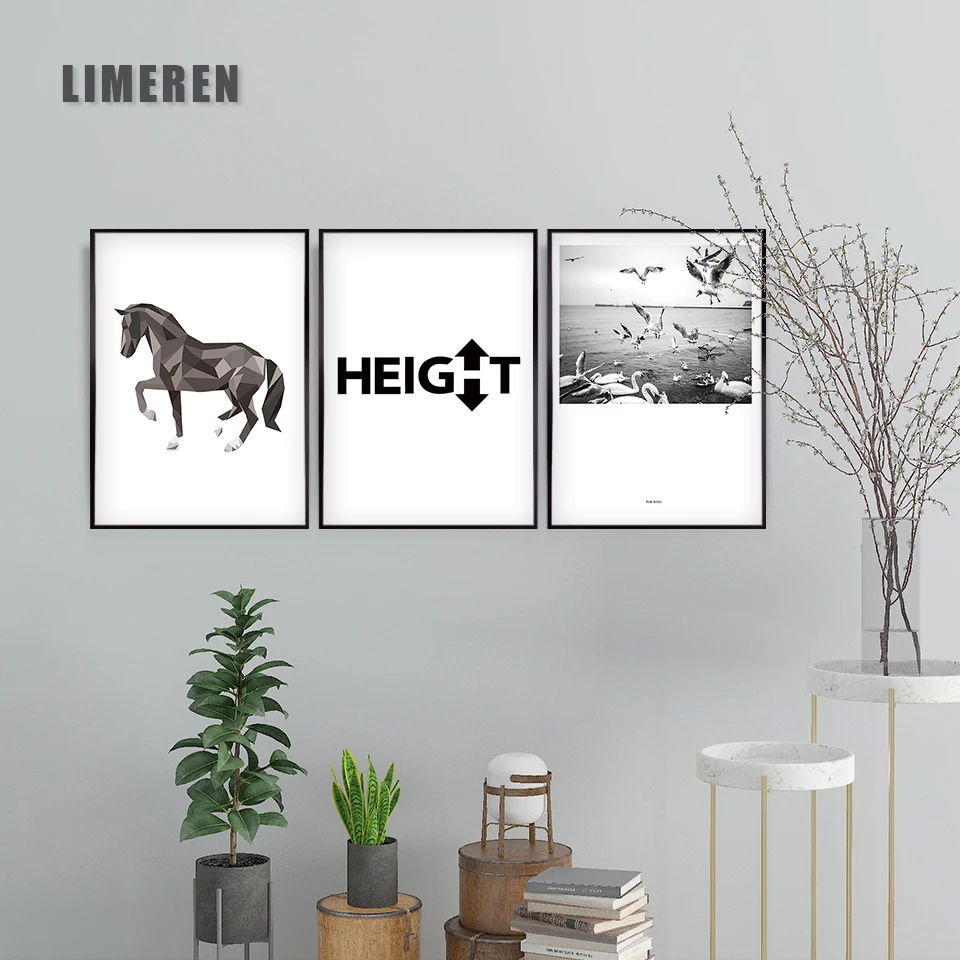 Nordic style New Art Poster Canvas pictures Painting Wall Picture Print Modern Home picture More Horses Head For Future | Дом и сад