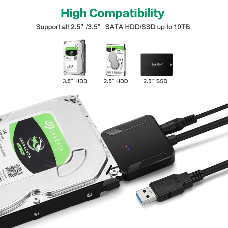 Кабель преобразователь для жестких дисков USB 3 0 на Sata кабель Samsung Seagate WD 2 5 HDD SSD