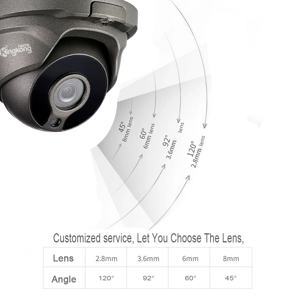 Kingkonghome H.265 4MP IP Камера POE 1080 P безопасности ONVIF CCTV наружного наблюдения