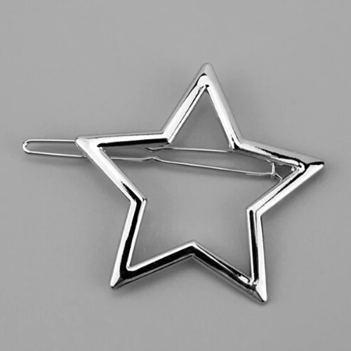 Star Sliver 1 шт., Женская металлическая заколка для волос в форме звезды и сердца, заколка для волос, заколки для волос, аксессуары для волос для девушек, аксессуары для прически - Цвет: Star Sliver