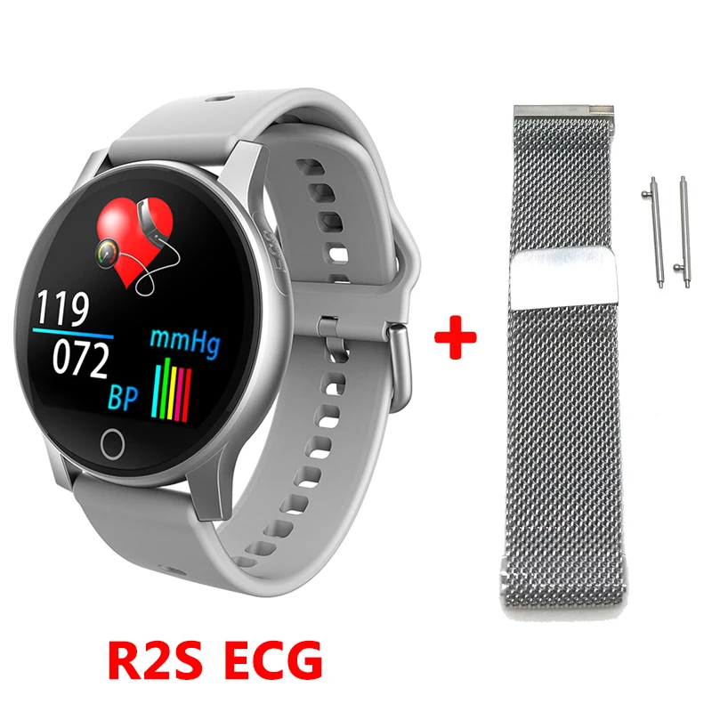 R2S ECG Умные часы с цветным экраном, умные часы ЭКГ+ PPG, пульсометр, измеритель артериального давления, фитнес-трекер, мульти спортивный режим, браслет - Цвет: R2S ECG