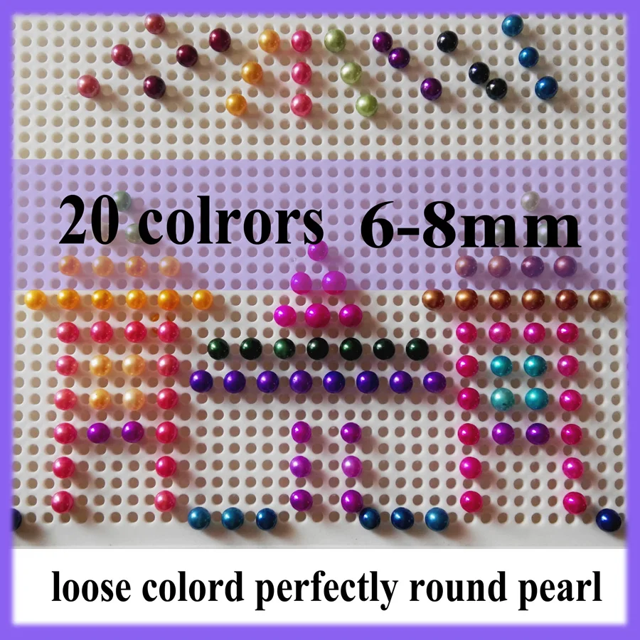 5 шт. круглые бусины из натурального окрашенного жемчуга 6 7 мм|pearl beads|beads beadsloose beads |