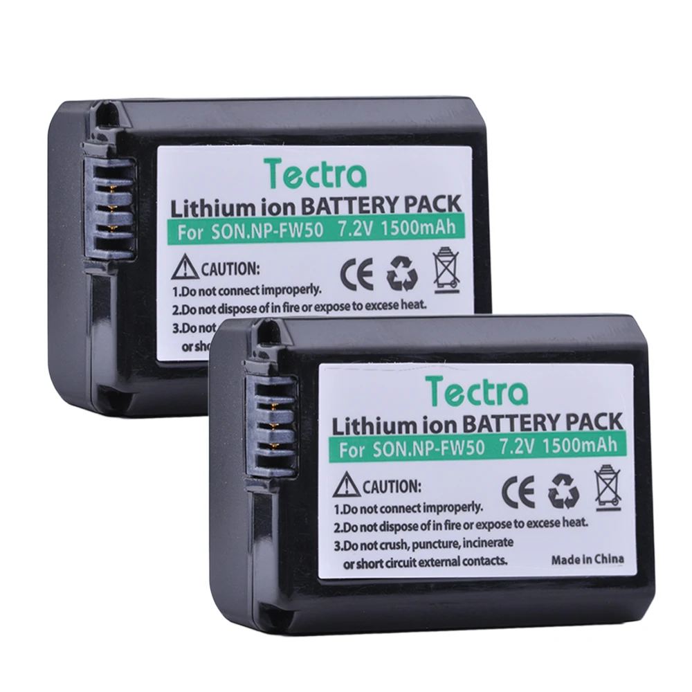 Аккумулятор Tectra 1500 мАч NP FW50 NPFW50 + двойное зарядное устройство USB для Sony Alpha a6500 a6300