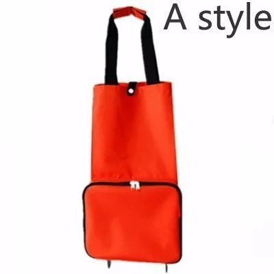 A Style Carrot color Портативная женская сумка для покупок, большая покупка, сумки на колесиках для овощей, складные сумки для покупок - Цвет: A Style Carrot color