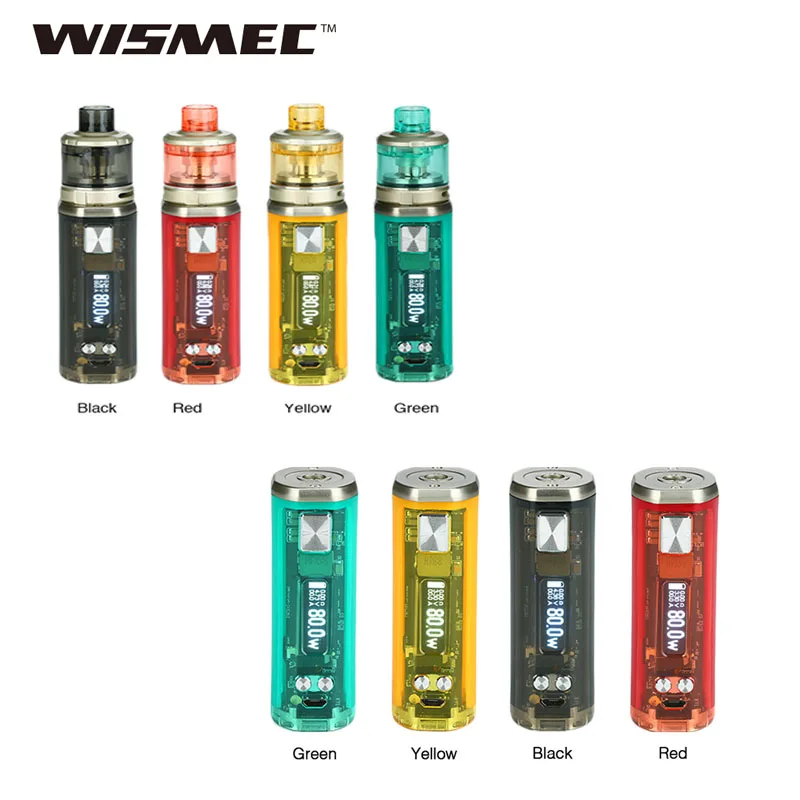 Новый 80 Вт WISMEC SINUOUS V80 TC комплект с коробка мод и 3 мл Amor NSE распылитель бак MTL/DL Vape