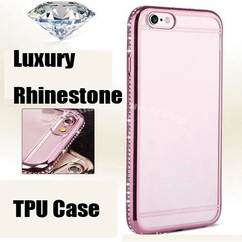 

500pcs DHL for iphone 7 Plus Case Silicon Clear Cases for iphone 6 6S Plus 5 5s se Transparent Diamond Soft TPU Cover Rhinestone