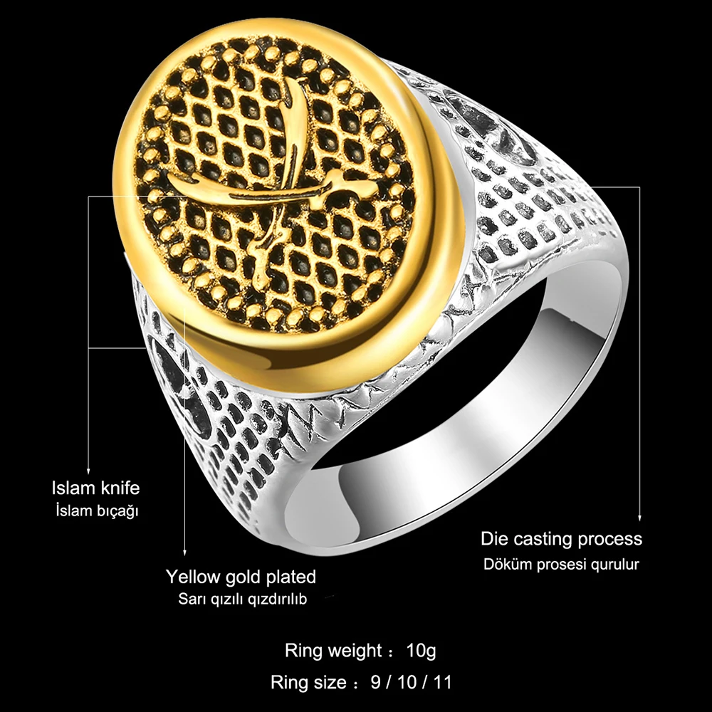 Позолоченные серебряные кольца с крестом для мужчин панк Ближний Восток хит
