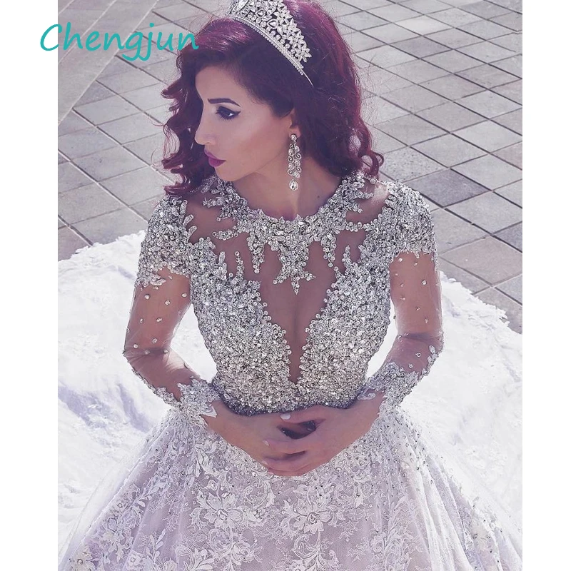 Chengjun высококачественное бальное платье с круглым вырезом и длинным рукавом