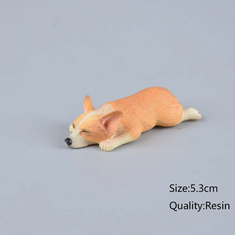 Small Tan qianpa Koteta, модель животного, фигурка, домашний декор, магнит на холодильник, смола, имитация корги, фигурки собак, игрушки, рождественский подарок для детей - Цвет: Small Tan qianpa