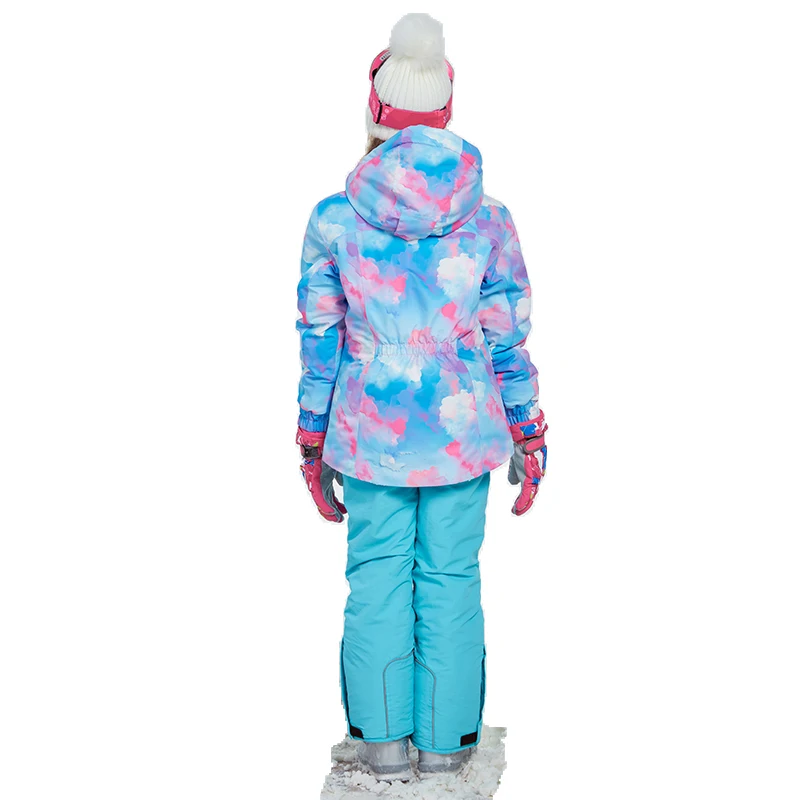 Зимний ветрозащитный лыжный костюм для девочек куртка + штаны комплект верхней