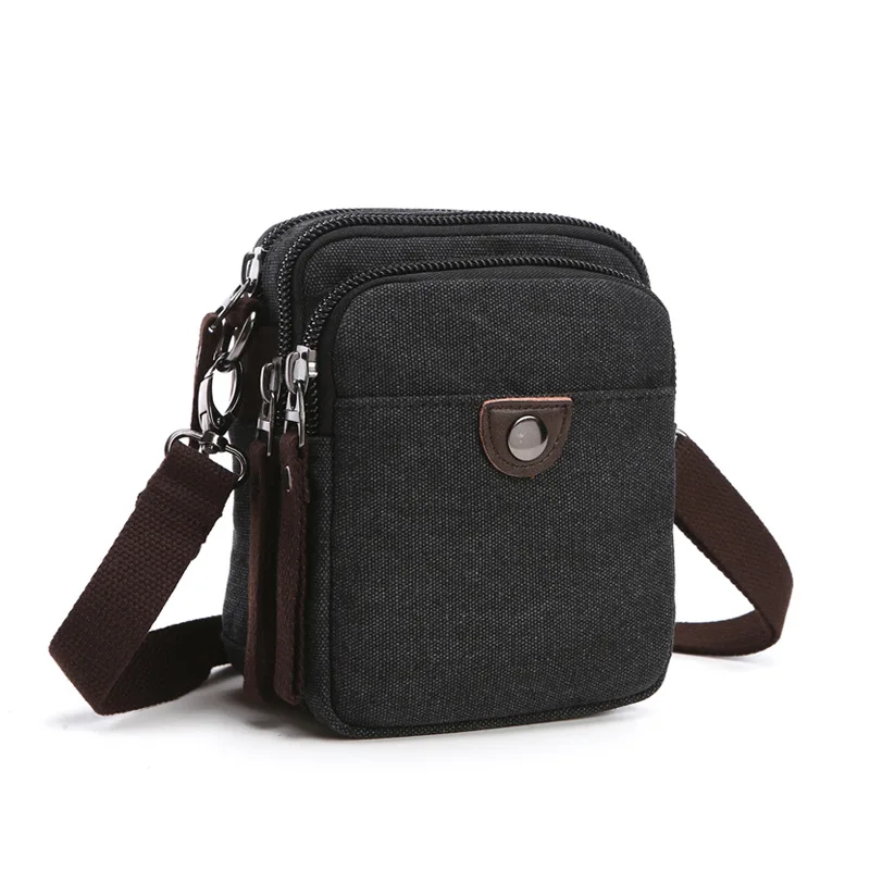 Черный Холст Crossbody сумка Для Мужчин Армия Винтаж Курьерские сумки Сумка Повседневное дорожные сумки 5017-29 - Цвет: Черный