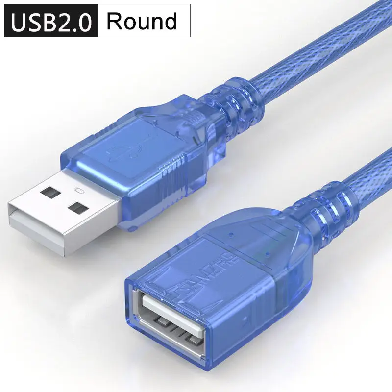SAMZHE, USB 2,0, кабель-удлинитель для передачи данных «Папа-мама», 1 м/1,5 м/2 м/3 м, для зарядки телефона, компьютера, USB расширение - Цвет: Синий