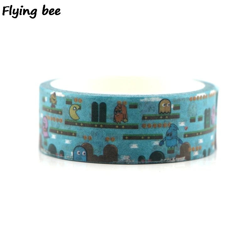 Flyingbee 15 мм X 5 м Бумага васи клейкие ленты Pac человек милый клейкая лента DIY Скрапбукинг Стикеры мультфильм маскирующая лента X0336
