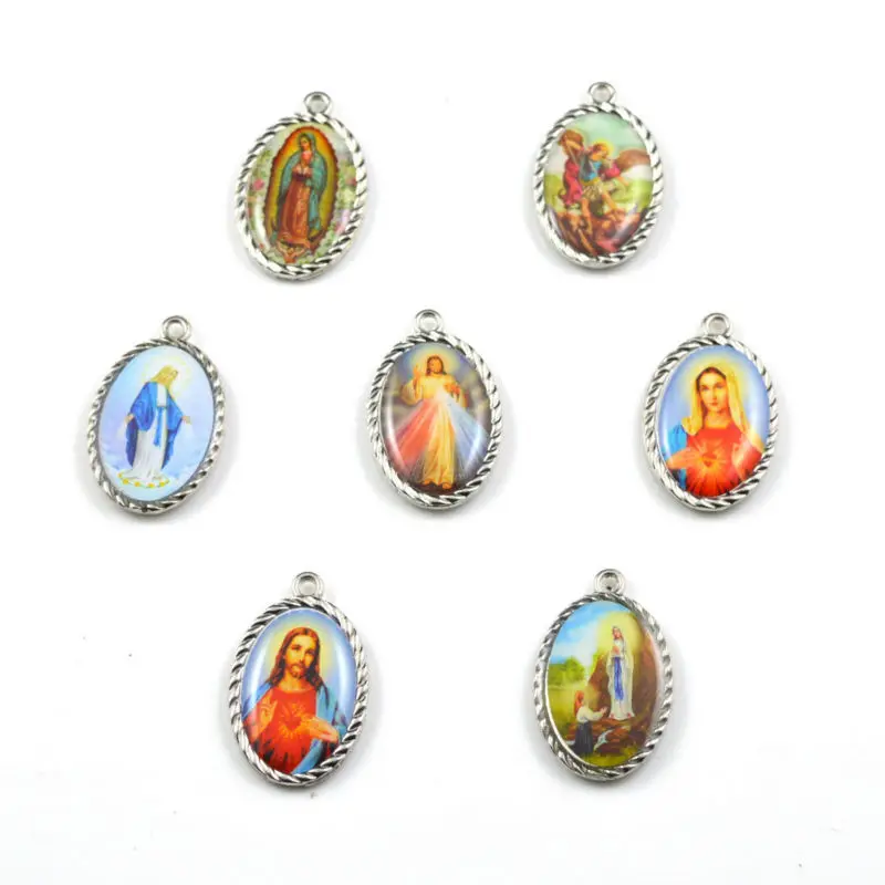 Иисус Девайн милость две стороны же фото 7 католических фигур Lourdes Guadalupe Майкл