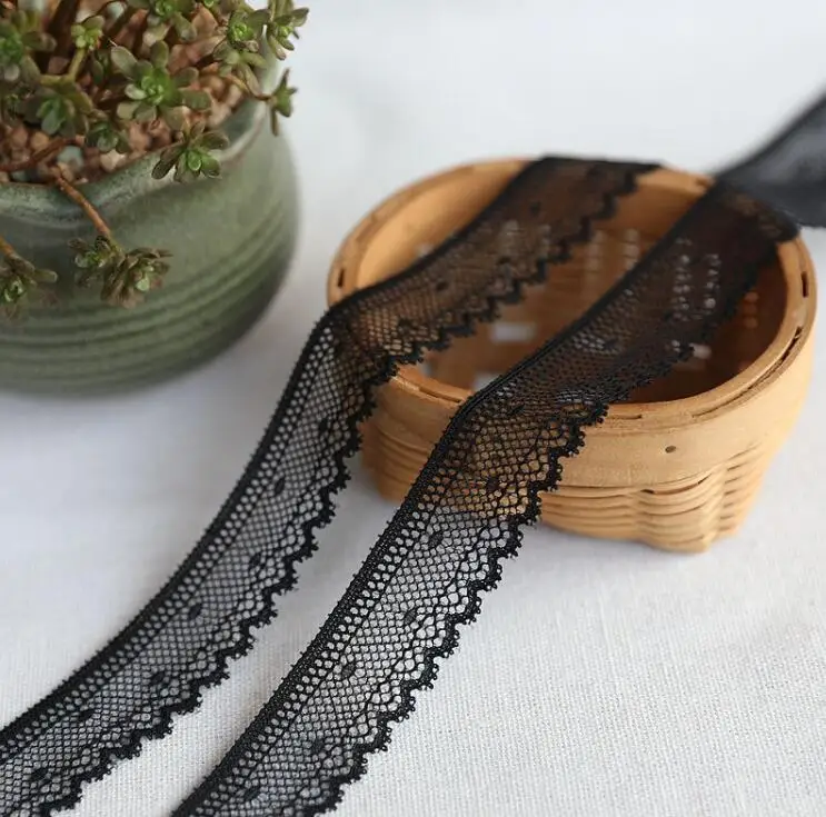 Эластичные кружевные планки для рукоделия 5 метров белые черные ленты ручная