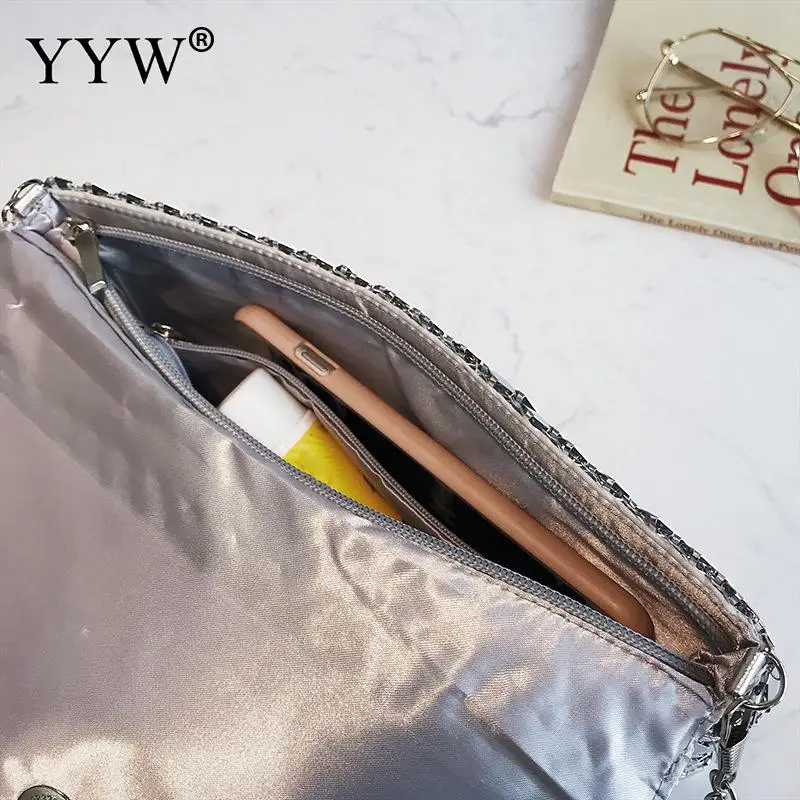Серебристые клатчи для женщин модные цепи плеча через плечо кошелек Свадебные вечерние клатчи Женская сумка роскошный мешок