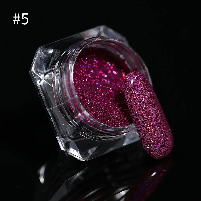 Holographic-05 1 коробка голографический лазер порошок блестящие Звездное Маникюр нейл-арта, блестящий градиент вышит блестящая сахарная пудра пыли для украшения ногтей - Цвет: Holographic-05