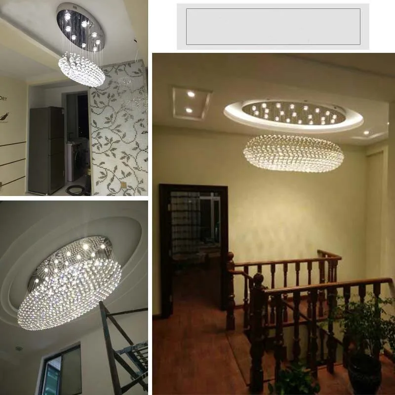 Хрустальные люстры K9 LED GU10 хром Овальный светильник Современный художественный