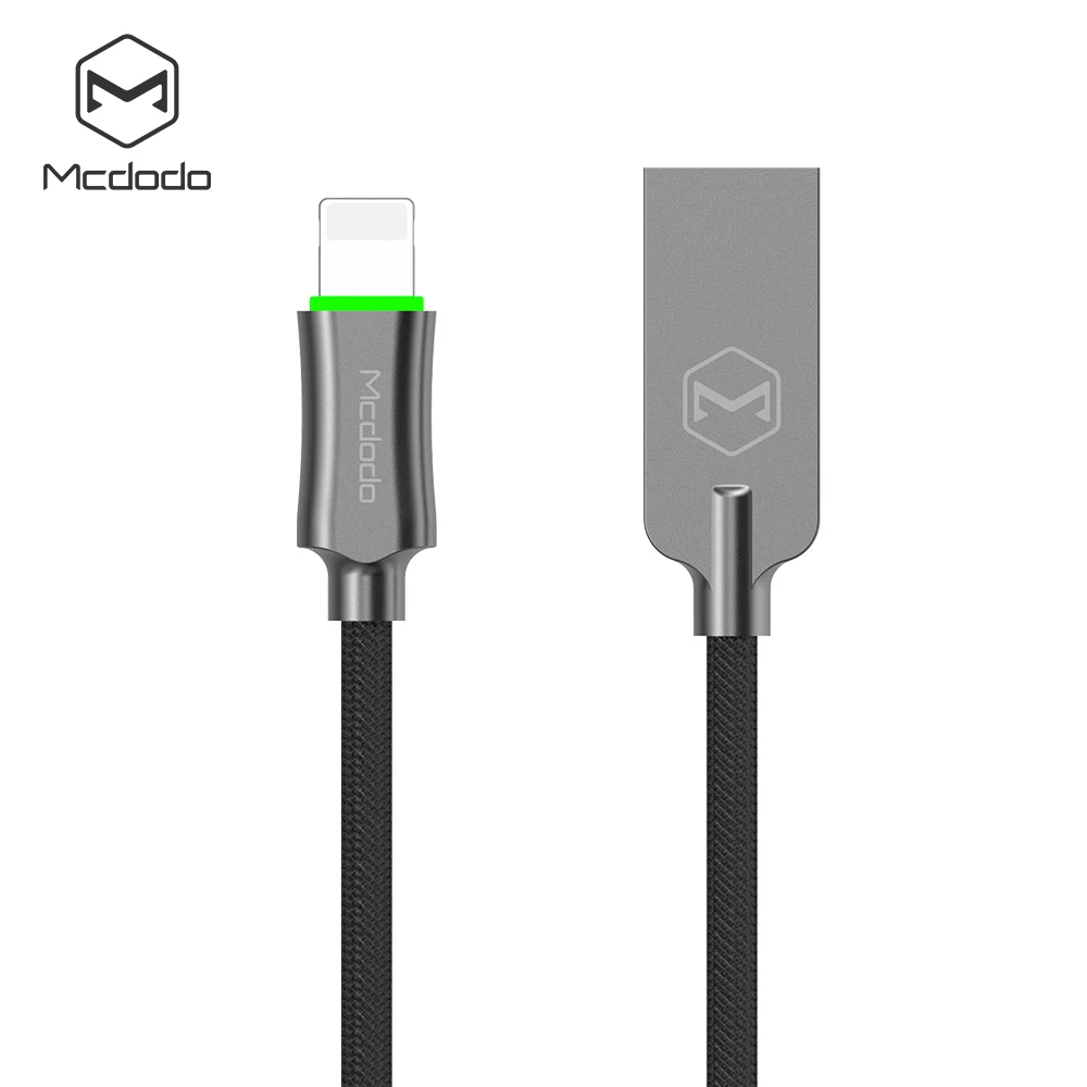 MCDODO USB кабель для iPhone 7 Plus быстрой зарядки кабель Lightning/USB кабель для iPhone со светодиодом для Iphone 8 5S 6 S Дата-кабели - Цвет: Grey