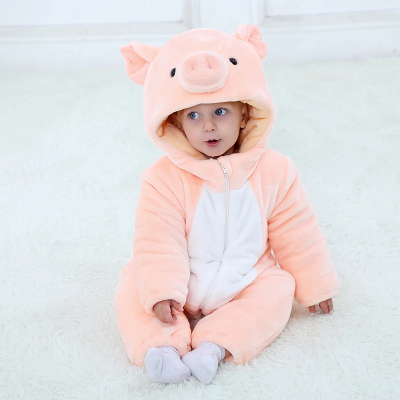 

2018 baby thicken colorful pig Toddler Unisex-baby spring and autmn Jumpsuit Christmas Romper Onesie Outfits Suit winter romper