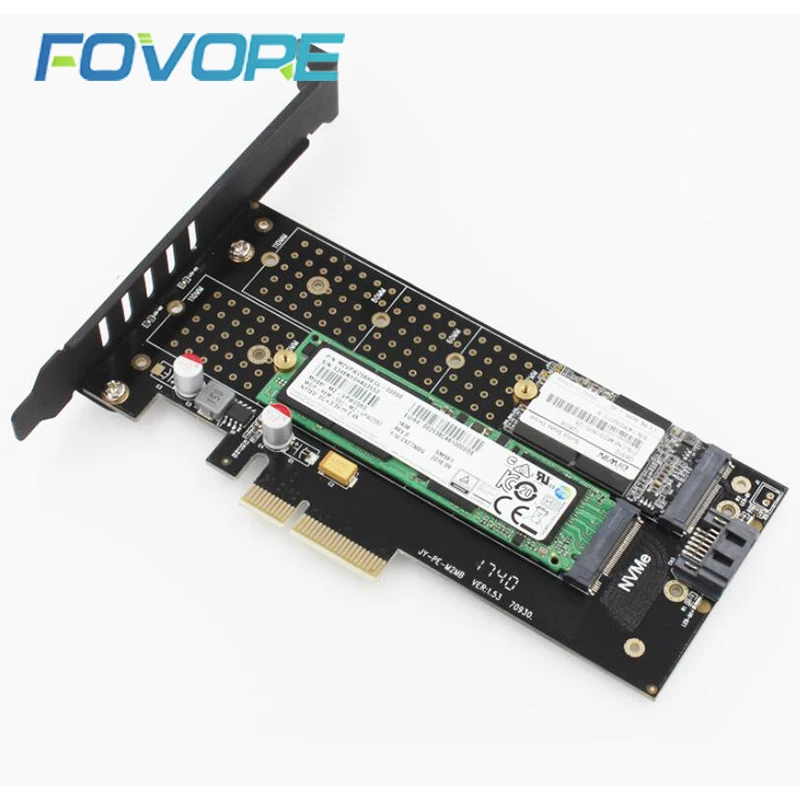 M.2 адаптер m.2 NVMe PCIe адаптер SSD m2 на PCI-e PCI express двойной интерфейс карты расширения M+ B Ключ с охлаждающим вентилятором чехол