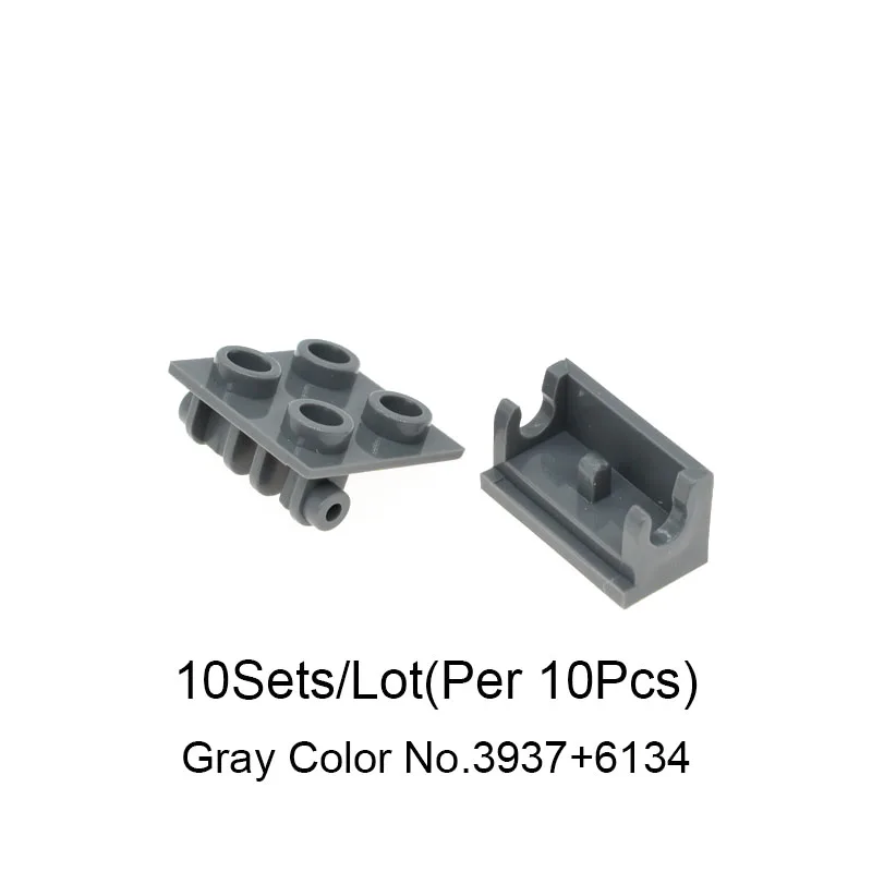 Gray 3937 and 6134 20 шт./лот MOC кирпич части шарнир Кирпич 2x2 верхняя пластина тонкий шарнир кирпич 1x2 база совместима с 3937 6134 Дети DIY игрушки подарки - Цвет: Gray 3937 and 6134