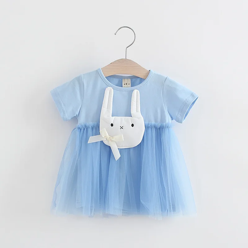 VIMIKID/2017 г. Новое летнее платье для девочек трикотажное с кроликом одежда малышей