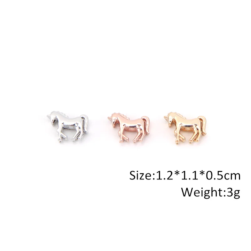 SANSHOOR Jewelry Silver Gold Unicorn Horse Slide Charms Keeper Fit 10mm Stainless Steel Mesh Bracelet for DIY Accessories Making | Украшения