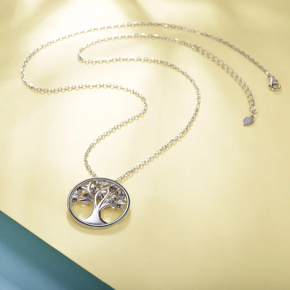 Женское ожерелье из серебра 100% пробы с кулоном в виде дерева жизни|tree of life pendant|tree